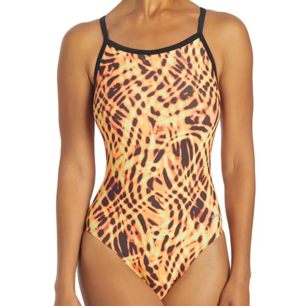 Sporti Lycra Serene orange One Piece Swimsuit NWOT Size 26
